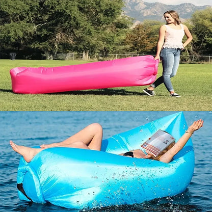 Opblaasbare Lounger Luchtbank Hangmat – Opblaasbare Bank voor Camping – Luchtstoel voor Buiten, Strand, Wandelen, Picknicks, Muziekfestivals