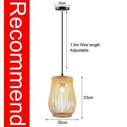 Bamboe Hanglamp – Handgevlochten Rotan Plafondlamp | Natuurlijke Sfeerverlichting voor Woonkamer, Eetkamer of Slaapkamer

Breng warmte en karakter in je interieur met deze prachtige handgemaakte bamboe hanglamp. De gevlocht