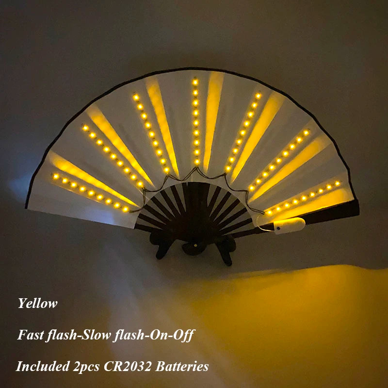 13 inch Oplaadbare LED Waaier – Kleurrijk, Opvallend & Perfect voor Feestjes!