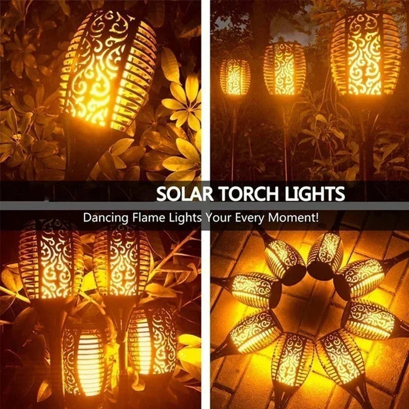 Solar Flame Torch Light – 1/2/4/6/8/10/12 stuks  Waterdichte Tuinfakkels met Realistisch Vlameffect | Voor Tuin, Pad & Terras