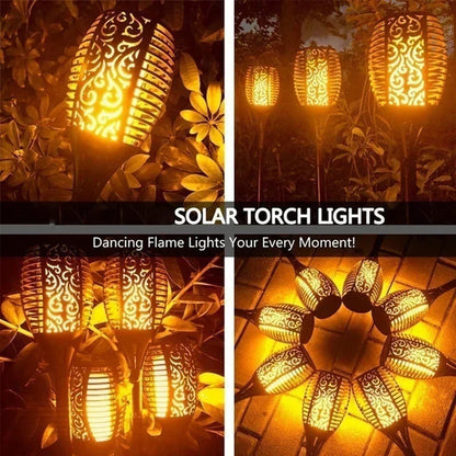 Solar Flame Torch Light – 1/2/4/6/8/10/12 stuks  Waterdichte Tuinfakkels met Realistisch Vlameffect | Voor Tuin, Pad & Terras