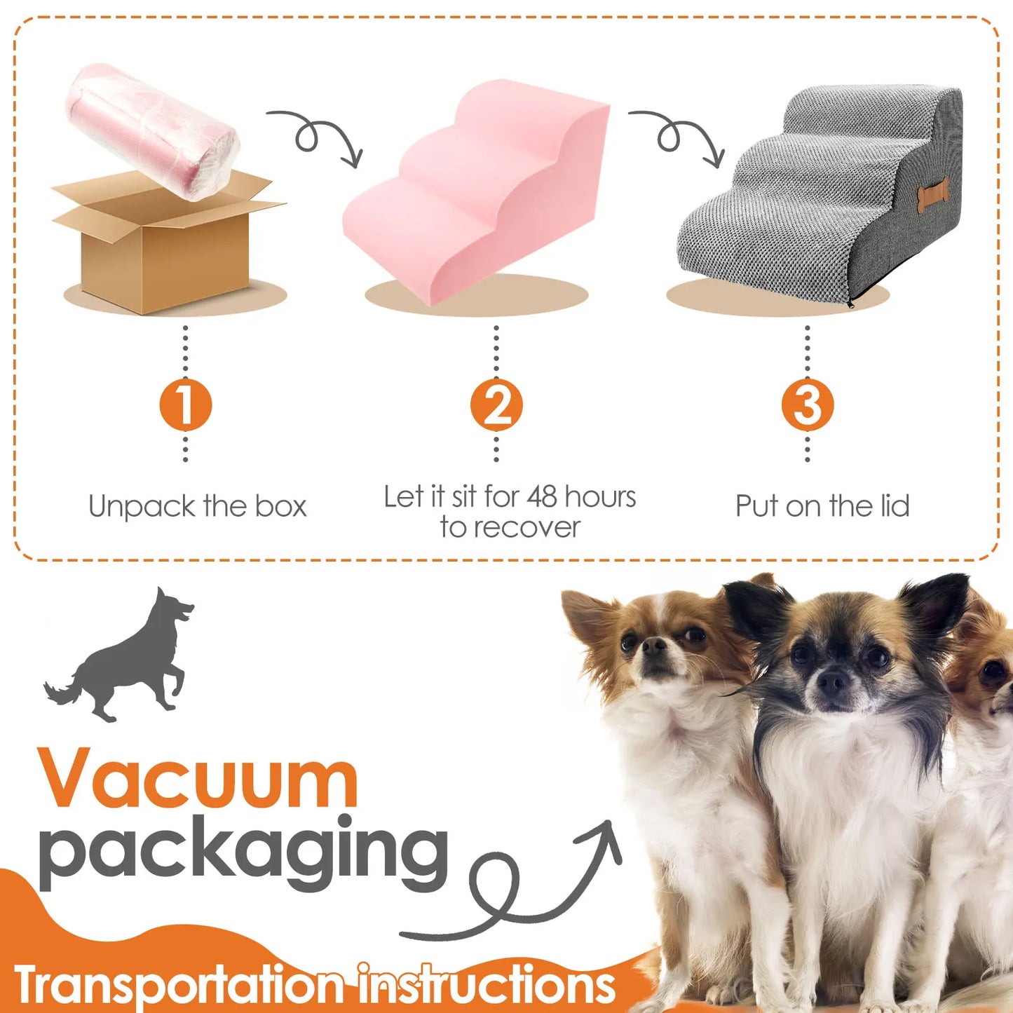 2/3 Trapjes voor Honden en Katten – Ananasfluweel, Antislip & Zachte Sponsvulling
Veilige Pet Steps voor Kleine Honden, Puppy’s en Katten
