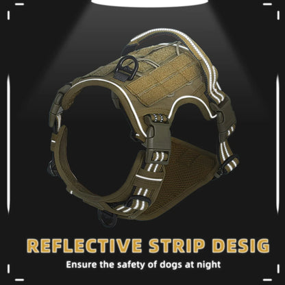 Tactisch Hondenharnas – No Pull – Verstelbaar, Ademend MOLLE Hondenvest – Reflecterend – Voor Middelgrote en Grote Honden – Militair Design