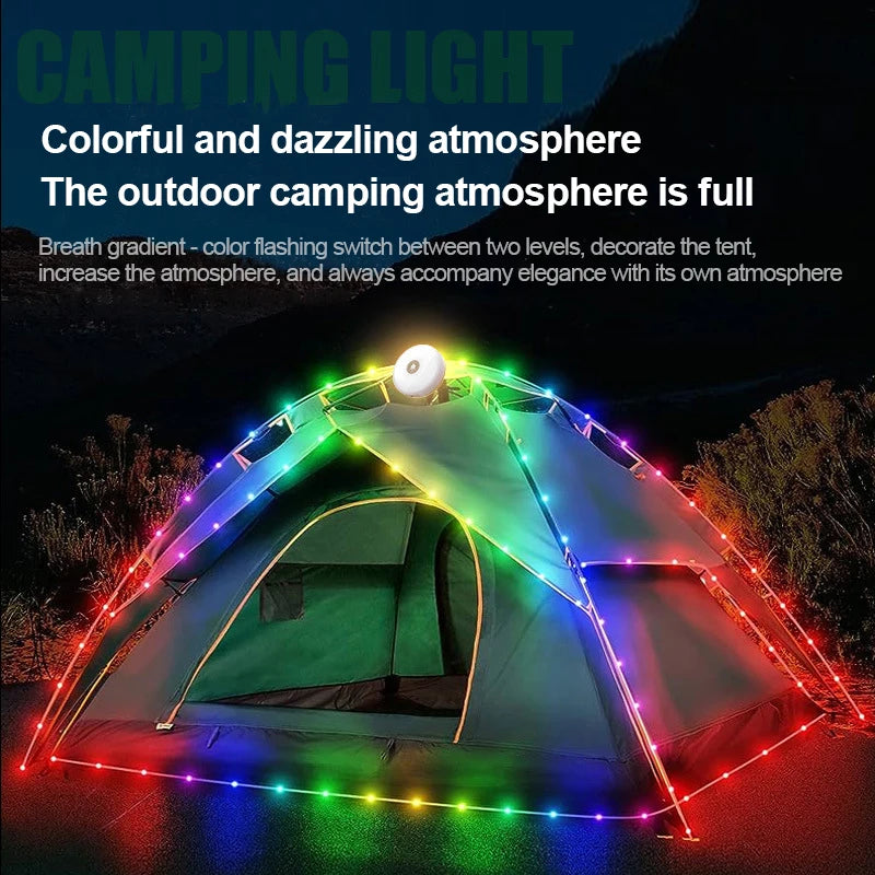 LED Camping Slinger – Uittrekbare Lamp | Kleurrijke Feestsfeer  Perfect voor Tent, Camping, Feestjes & Buitenverlichting**