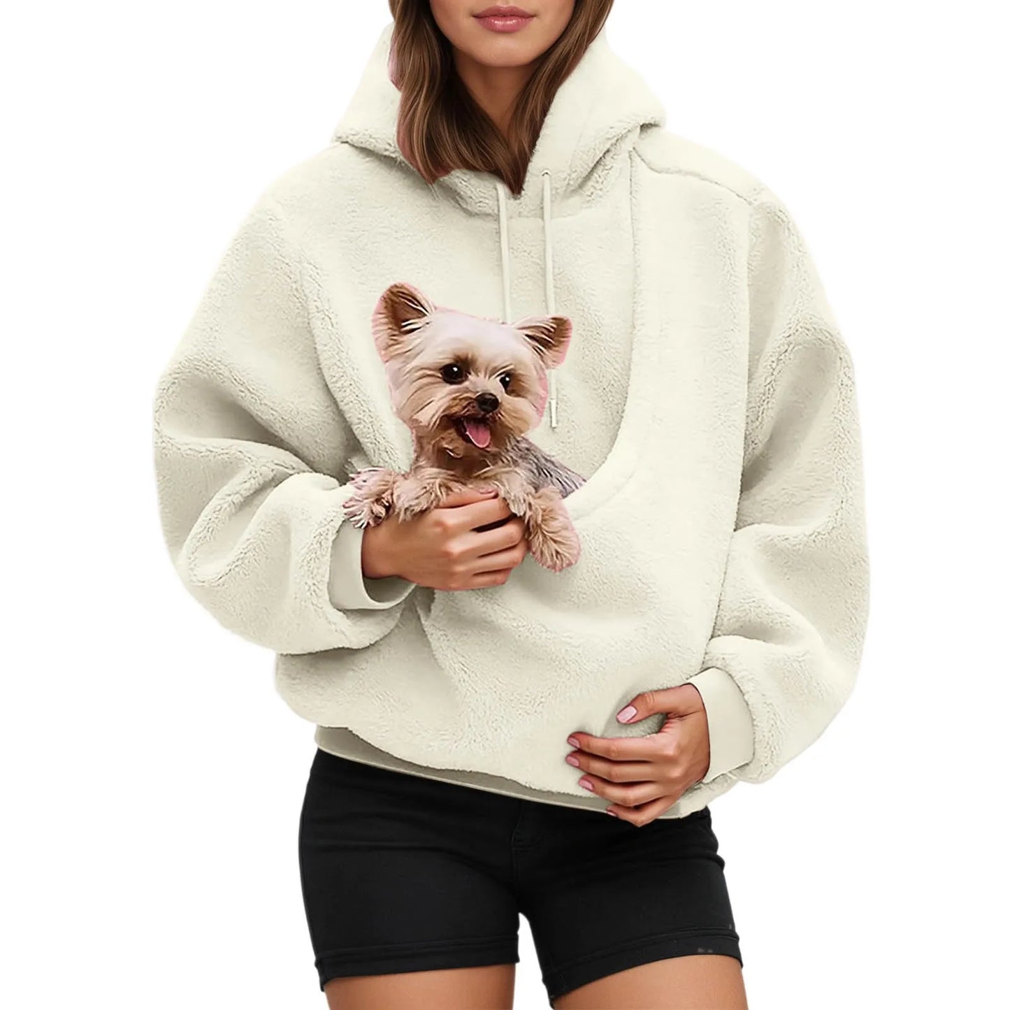 Fleece Hoodie met Huisdierzak – Warm, Zacht & Perfect voor Dierenliefhebbers 🐾
