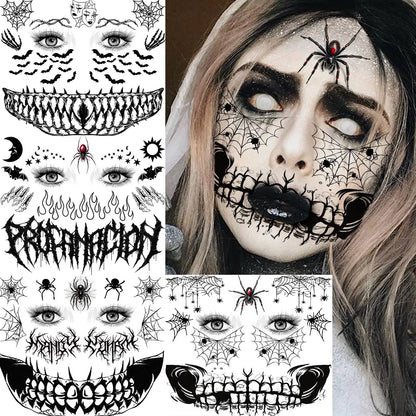 4x Horror Gezichtstattoos – Stikmond, Zombie & Monster Looks!