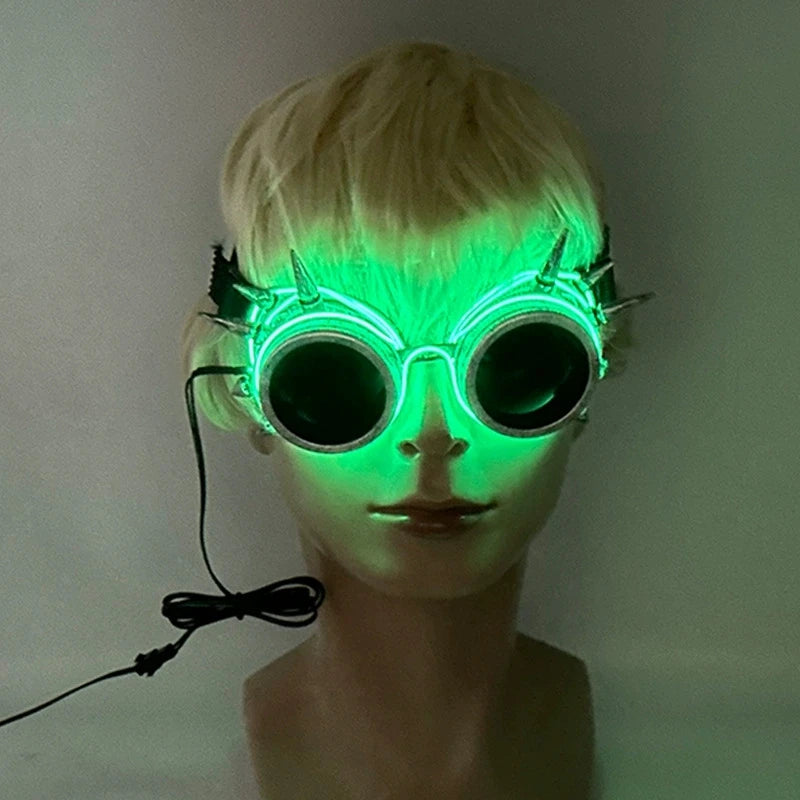 Cyberpunk LED Glow Bril – Luminous Futuristic Party Glasses