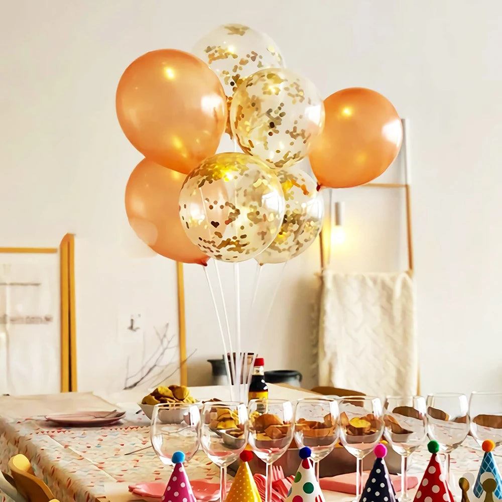 10/20 stuks Gouden Confetti Ballonnen – 12 inch – Zwart, Goud & Transparant met Glitters – Voor bruiloft, afstuderen, verjaardag of feestdecoratie