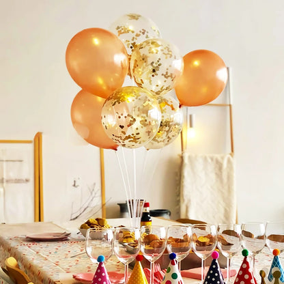 10/20 stuks Gouden Confetti Ballonnen – 12 inch – Zwart, Goud & Transparant met Glitters – Voor bruiloft, afstuderen, verjaardag of feestdecoratie