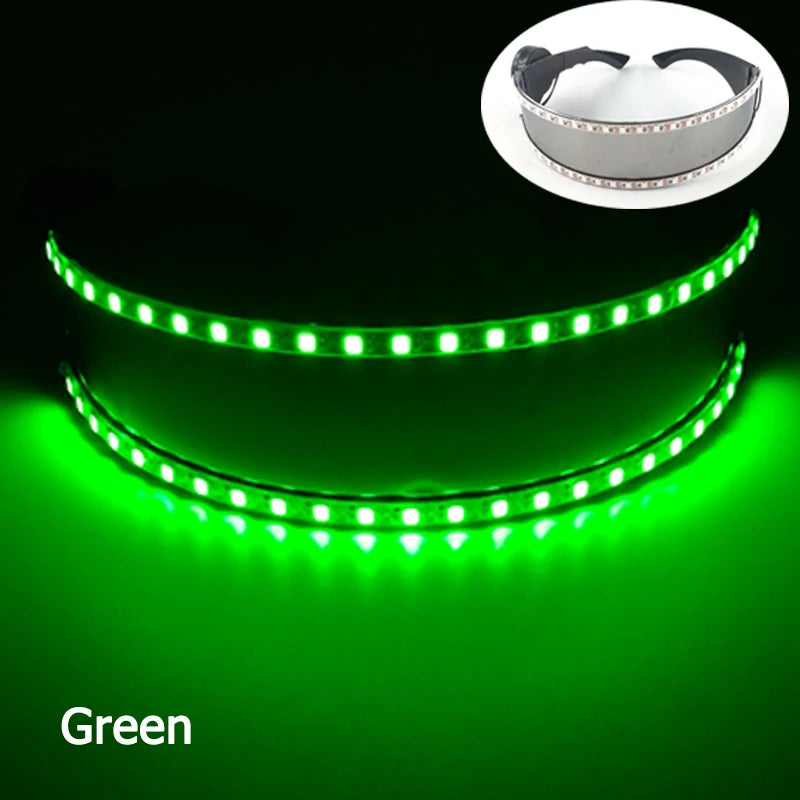Kleurrijke Lichtgevende Brillen – Nachtclub, Verjaardagsfeestjes, Disco Accessoires – Futuristische Soldaten LED Zonnebril – LED Wolverine Handschoenen