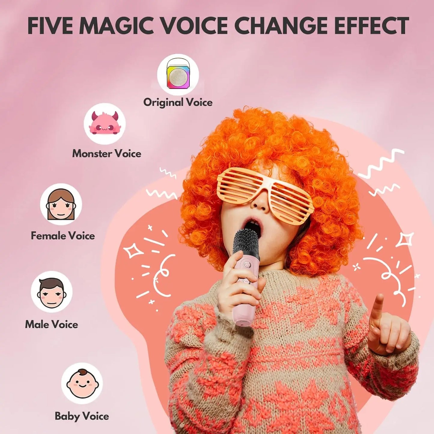 Karaoke Machine voor Kinderen – Draagbare Bluetooth Speaker Inclusief Draadloze Microfoons | Perfect voor Verjaardagen & Feestjes