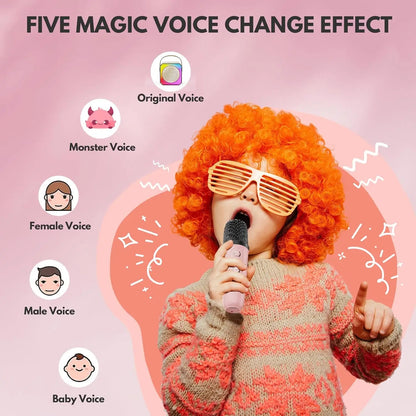 Karaoke Machine voor Kinderen – Draagbare Bluetooth Speaker Inclusief Draadloze Microfoons | Perfect voor Verjaardagen & Feestjes