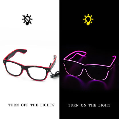 LED Bril – Neon Glow Zonnebril – Helder Verlichte Feestbril – Knipperende EL-draad Bril – Lichtgevende Gafas – Origineel Geschenk