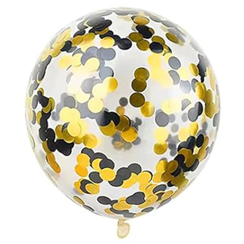 10/20 stuks Gouden Confetti Ballonnen – 12 inch – Zwart, Goud & Transparant met Glitters – Voor bruiloft, afstuderen, verjaardag of feestdecoratie