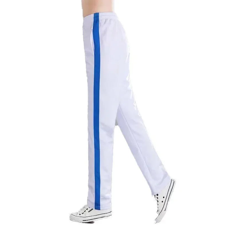 White Casual Sports Pants for Men And Women Summer Square Dance Straight Leg School Pants Large Size Leisure Sports Trousers