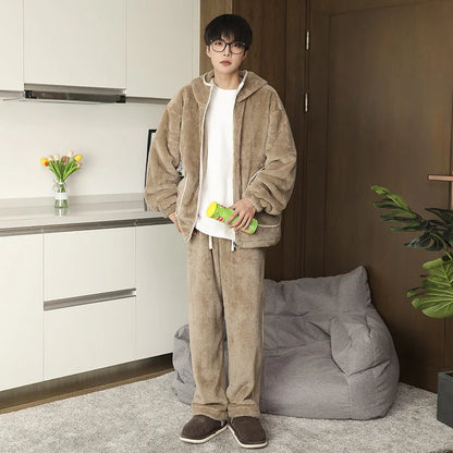 Plus Size Dubbellaagse Fleece Pyjama voor Heren – M t/m 8XL