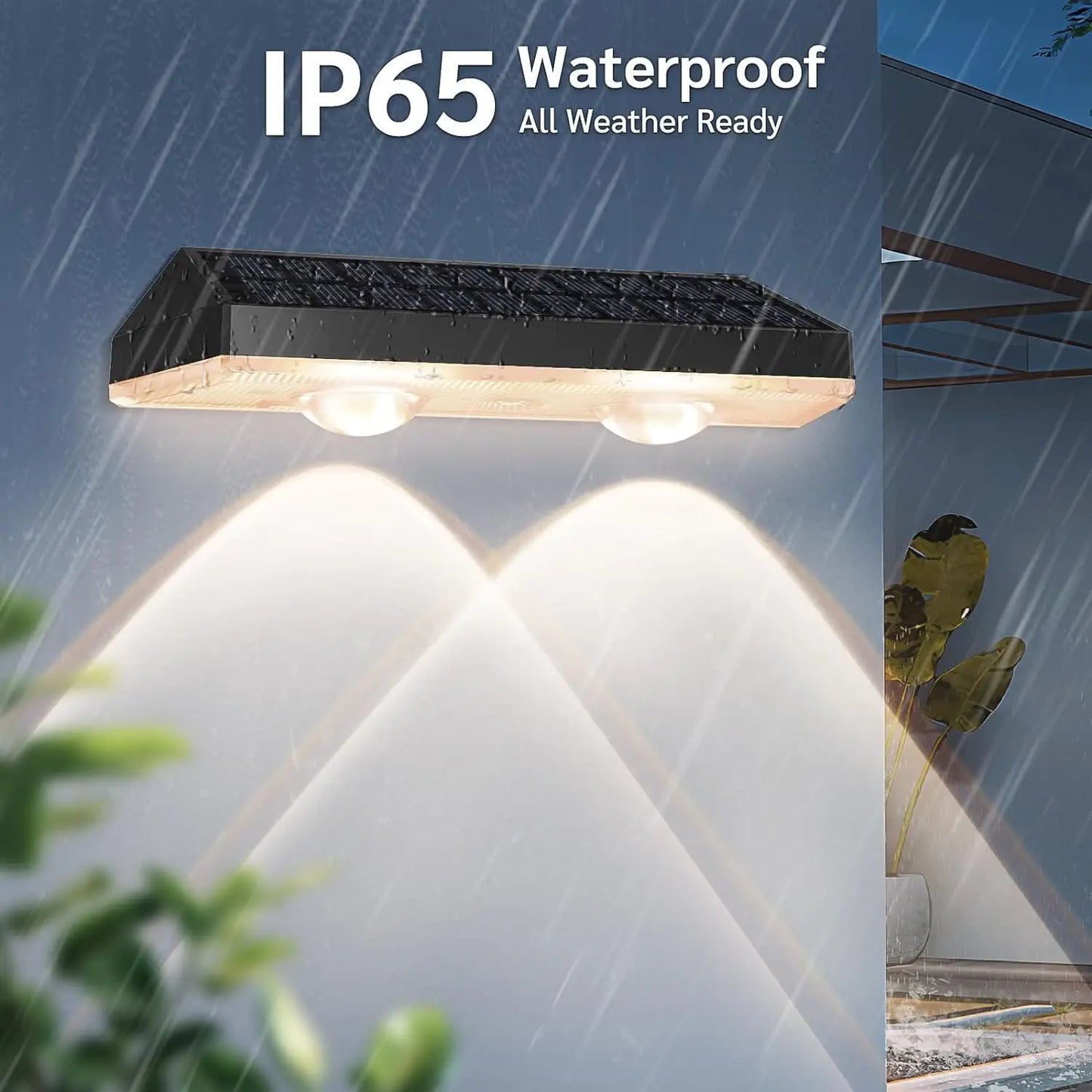 Superheldere 2 Stuks Solar Omheiningslampen – RGB en Warm Wit LED Solar Trapverlichting – Buitenmuurlampen – IP65 Waterdicht – Decoratieve Lamp