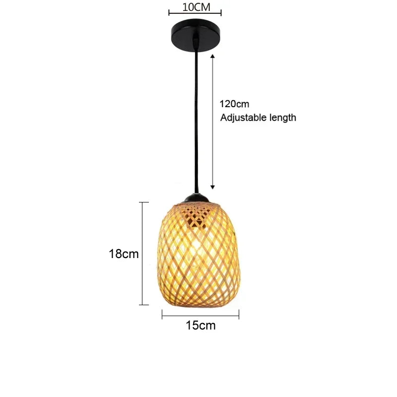 Bamboe Hanglamp – Handgevlochten Rotan Plafondlamp | Natuurlijke Sfeerverlichting voor Woonkamer, Eetkamer of Slaapkamer

Breng warmte en karakter in je interieur met deze prachtige handgemaakte bamboe hanglamp. De gevlocht