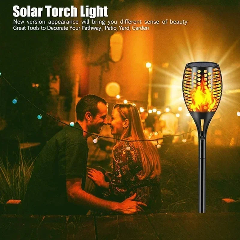 Solar Flame Torch Light – 1/2/4/6/8/10/12 stuks  Waterdichte Tuinfakkels met Realistisch Vlameffect | Voor Tuin, Pad & Terras