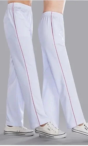 White Casual Sports Pants for Men And Women Summer Square Dance Straight Leg School Pants Large Size Leisure Sports Trousers