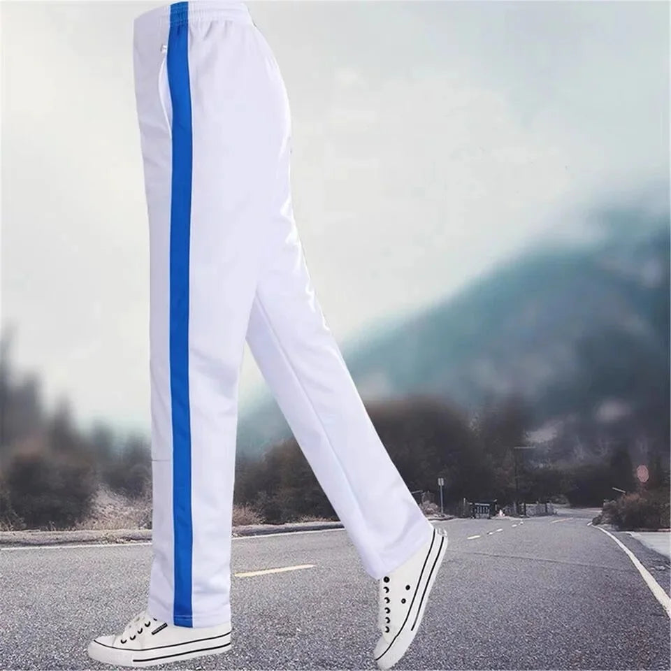 White Casual Sports Pants for Men And Women Summer Square Dance Straight Leg School Pants Large Size Leisure Sports Trousers