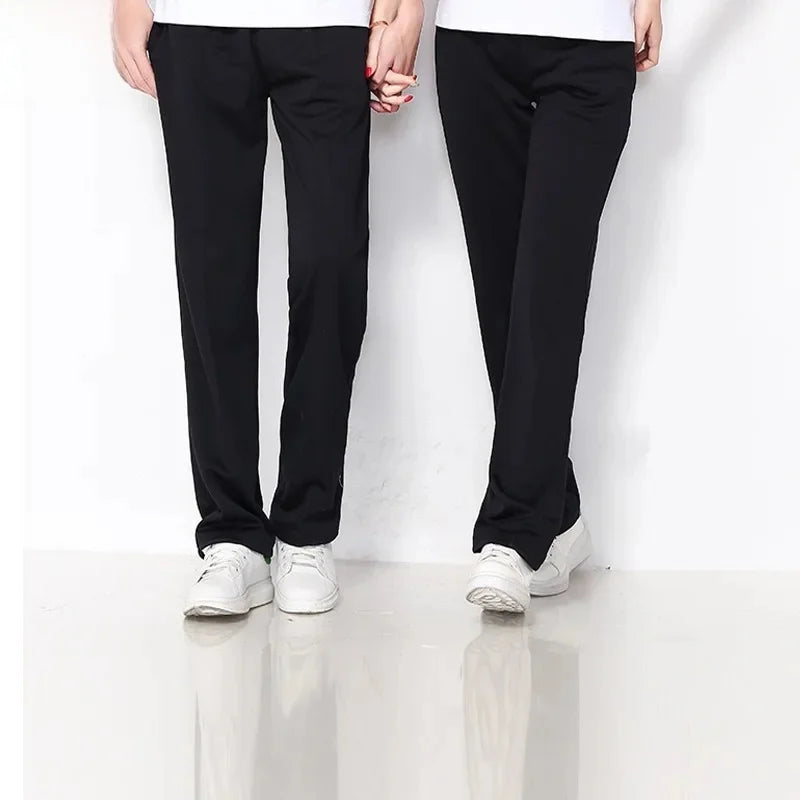 White Casual Sports Pants for Men And Women Summer Square Dance Straight Leg School Pants Large Size Leisure Sports Trousers