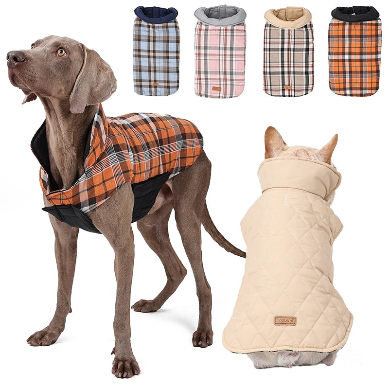 (XS–3XL) Waterdichte Hondenjas – Dubbelzijdig, Warm & Zacht  Herfst/Winter Jas voor Kleine, Middelgrote & Grote Honden
