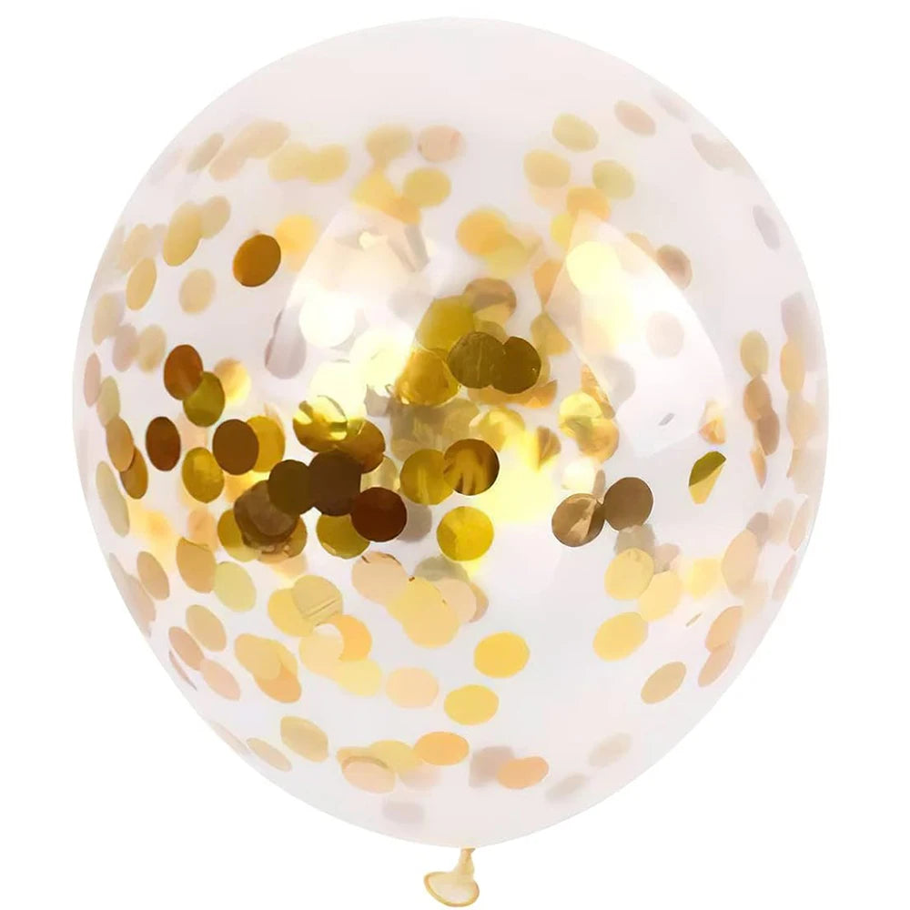 10/20 stuks Gouden Confetti Ballonnen – 12 inch – Zwart, Goud & Transparant met Glitters – Voor bruiloft, afstuderen, verjaardag of feestdecoratie