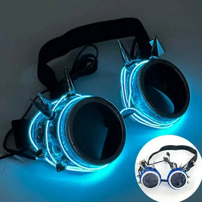 Cyberpunk LED Glow Bril – Luminous Futuristic Party Glasses