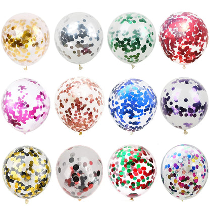 10/20 stuks Gouden Confetti Ballonnen – 12 inch – Zwart, Goud & Transparant met Glitters – Voor bruiloft, afstuderen, verjaardag of feestdecoratie