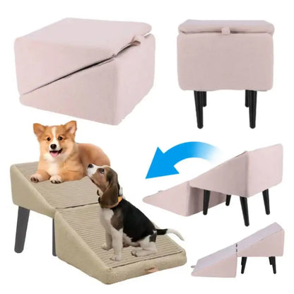 2-in-1 Multifunctionele Hondenloopplank & Trap – Opvouwbaar, Antislip & Geschikt voor Honden en Katten