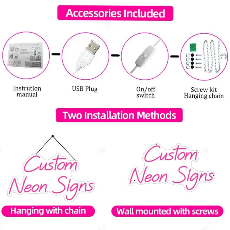 Neon garagebord met tandwielontwerp – gepersonaliseerd met jouw naam – LED-muurdecor met verstelbare helderheid via USB – voor autoliefhebbers, feestjes en garage-inrichting