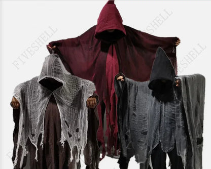 Unisex Halloween Geest & Dementor Cape – Gotisch Horror Kostuum met Kap | Perfect voor Cosplay, Feestjes & Day of the Dead

Verander jezelf in een angstaanjagend figuur met deze getatterde, met kap uitgevoerde Halloween-cap