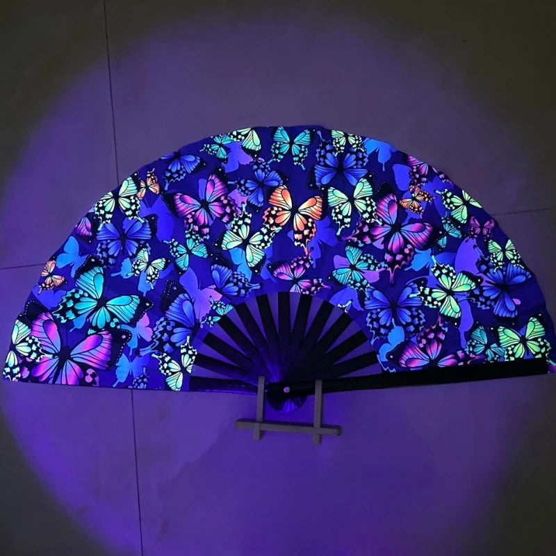 Kung Fu Waaier met UV-inkjetprint en Fluorescerend Effect – Perfect voor Feesten & Cadeaus