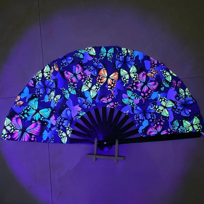 Kung Fu Waaier met UV-inkjetprint en Fluorescerend Effect – Perfect voor Feesten & Cadeaus