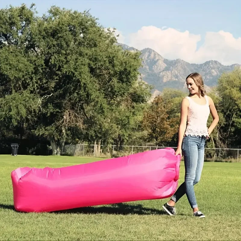 Opblaasbare Lounger Luchtbank Hangmat – Opblaasbare Bank voor Camping – Luchtstoel voor Buiten, Strand, Wandelen, Picknicks, Muziekfestivals