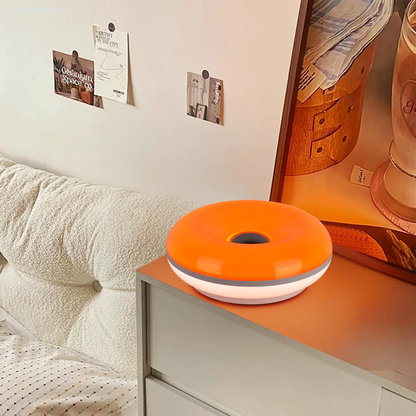 Bauhaus tafellamp met USB-aansluiting – nachtlampje voor slaapkamer, woon- en eetkamer – decoratieve donutvormige sfeerlamp