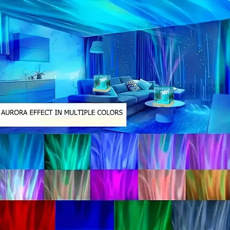 LED Ocean Wave Projector – Aurora Lamp met 16 Kleuren & Automatische Rotatie
