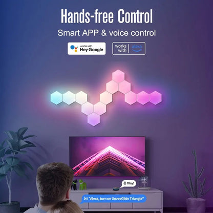 Slimme RGB Hexagon Wandlamp – Modulaire LED Panelen met Muzieksynchronisatie & App-bediening | DIY Lichtdecoratie voor Gaming Room of Slaapkamer

Maak van elke muur een echte eyecatcher met deze intelligente RGB hexagon wan
