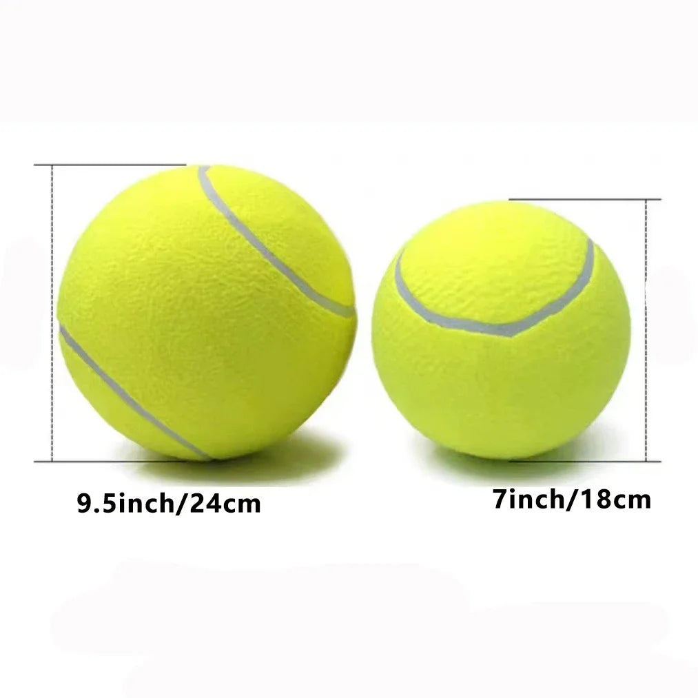7/9,5 Inch Reusachtige Tennisbal – Opblaasbaar Hondenspeelgoed voor Training – 24 cm Grote Tennisbal met Luchtpomp – Interactief Speelgoed voor Honden