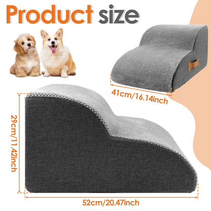 2/3 Trapjes voor Honden en Katten – Ananasfluweel, Antislip & Zachte Sponsvulling
Veilige Pet Steps voor Kleine Honden, Puppy’s en Katten