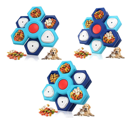 Interactieve slowfeeder voerbak – duurzaam latex – puzzelbord voor honden en katten – anti-verveling huisdierspeelgoed – helpt schrokken voorkomen – IQ-training en voerbak in één