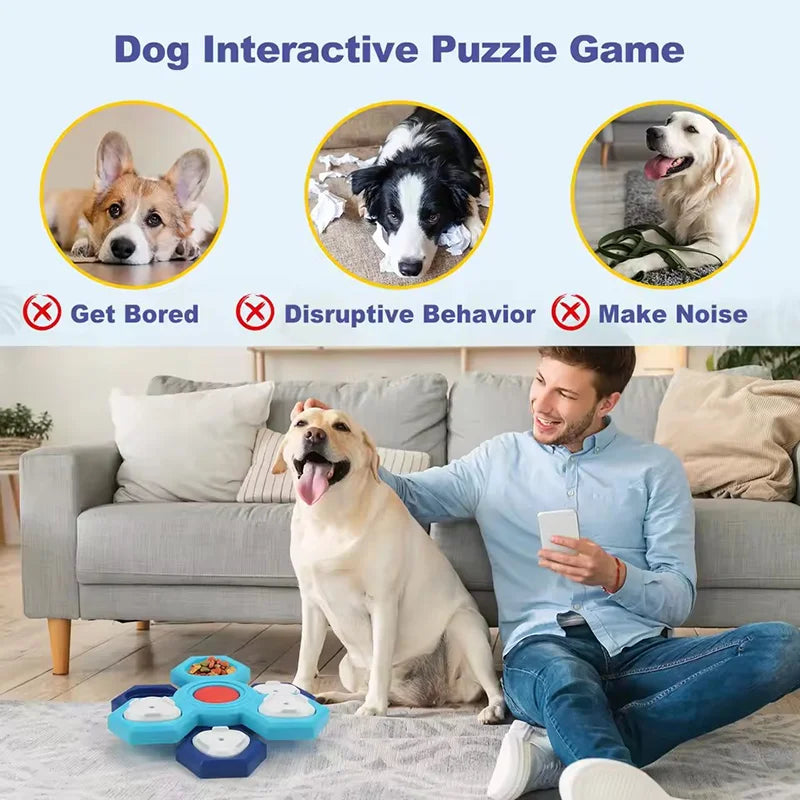 Interactieve slowfeeder voerbak – duurzaam latex – puzzelbord voor honden en katten – anti-verveling huisdierspeelgoed – helpt schrokken voorkomen – IQ-training en voerbak in één