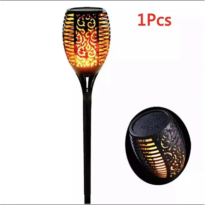 Solar Flame Torch Light – 1/2/4/6/8/10/12 stuks  Waterdichte Tuinfakkels met Realistisch Vlameffect | Voor Tuin, Pad & Terras