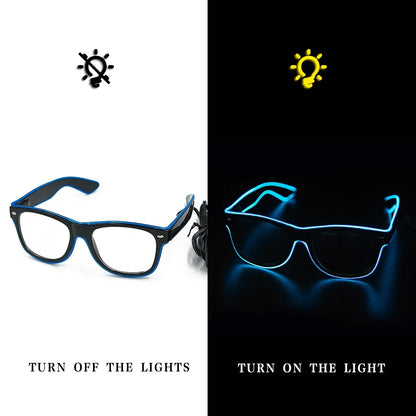 LED Bril – Neon Glow Zonnebril – Helder Verlichte Feestbril – Knipperende EL-draad Bril – Lichtgevende Gafas – Origineel Geschenk
