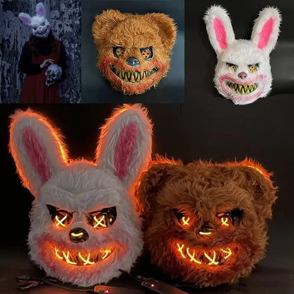 Gloeiend Dierenmasker – Horror Halloween Rabbit & Bear | Unisex Cosplay, Feest & Decoratie

Maak je look compleet met dit enge en sfeervolle gloeiende dierenmasker! Of je nu kiest voor het bloederige konijn of de beangstige