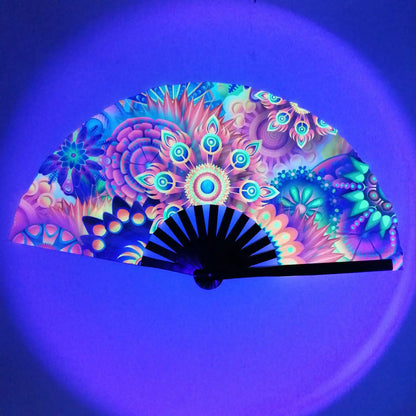 Kung Fu Waaier met UV-inkjetprint en Fluorescerend Effect – Perfect voor Feesten & Cadeaus