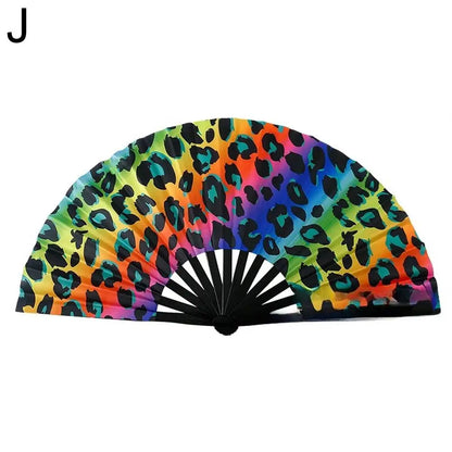 33 cm Kungfu Waaier – UV-print Fluorescerende Waaier – Handwaaier met Bamboe Spijlen – Grote Waaier voor Wanddecoratie of Handgebruik CLACK waaier