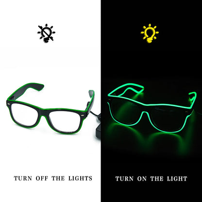 LED Bril – Neon Glow Zonnebril – Helder Verlichte Feestbril – Knipperende EL-draad Bril – Lichtgevende Gafas – Origineel Geschenk