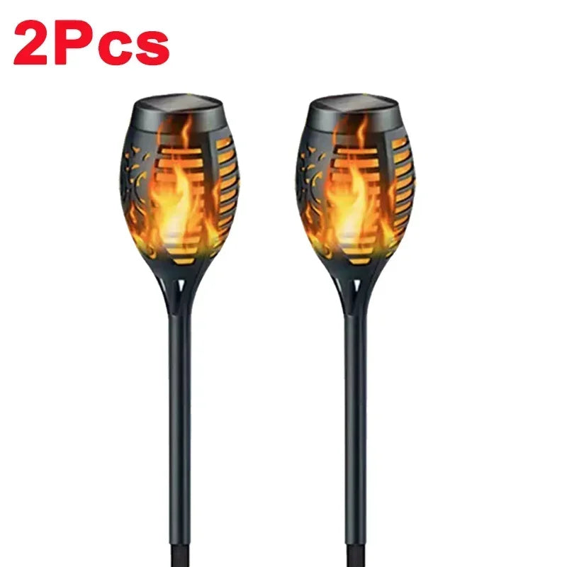 Solar Flame Torch Light – 1/2/4/6/8/10/12 stuks  Waterdichte Tuinfakkels met Realistisch Vlameffect | Voor Tuin, Pad & Terras